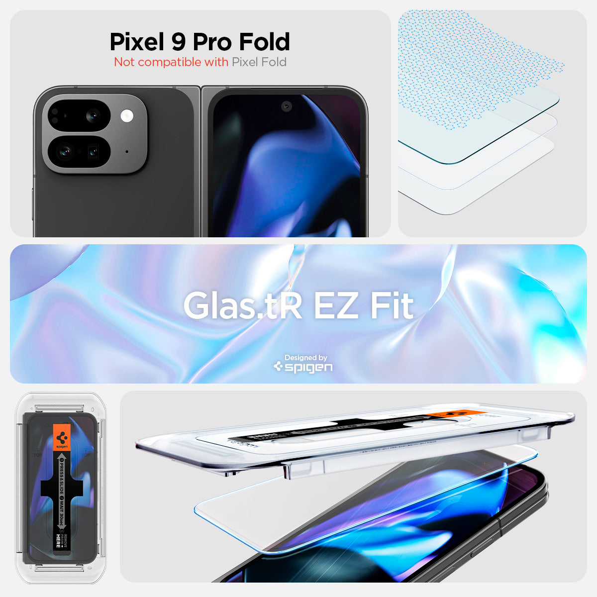 AGL07873 - Pixel 9 Pro Fold GLAS.tR EZ Fit Screen Protector nort compatible with Pixel fold. Glas.tR EZ Fit.