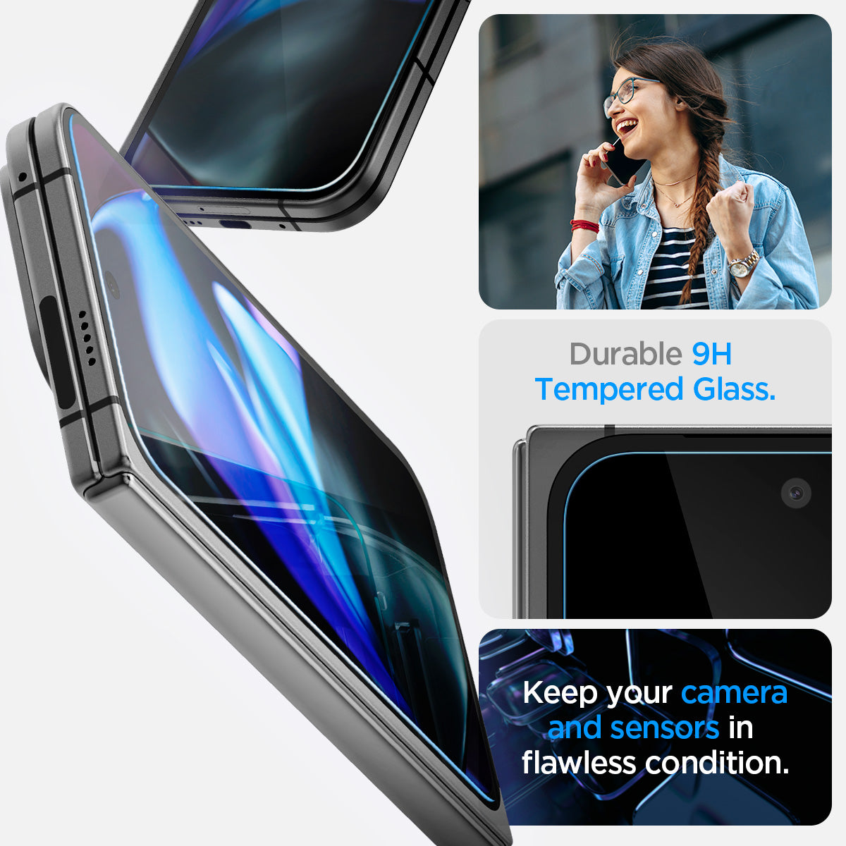 AGL07873 - Pixel 9 Pro Fold GLAS.tR EZ Fit Screen Protector durable 9H tempered glass. keep your camera and sensors in flawless condition.
