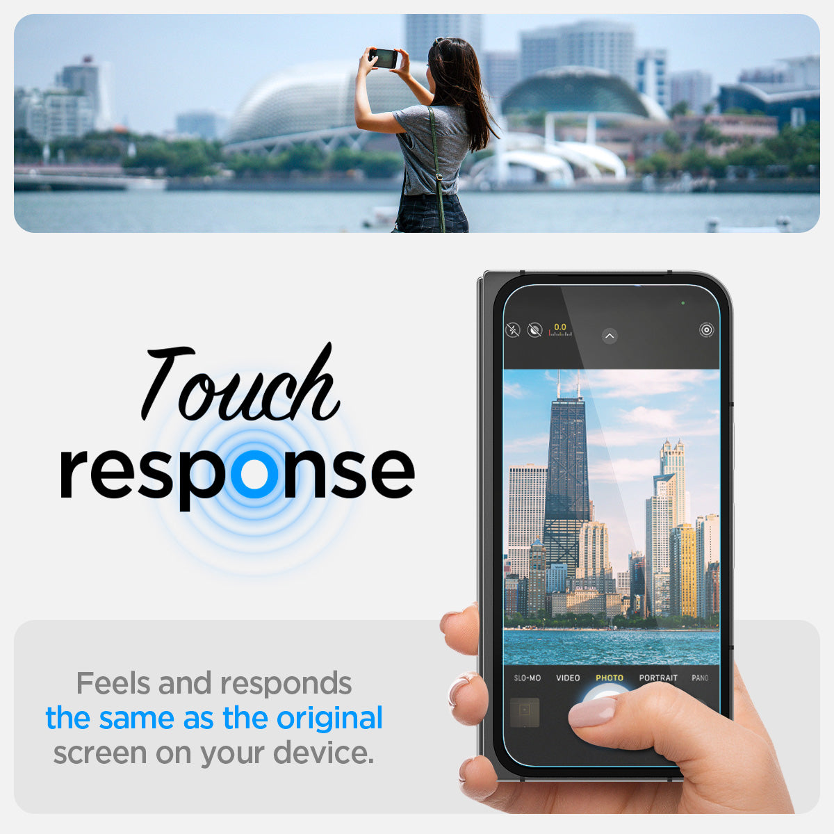 AGL09106 - Pixel 9 Pro Fold GLAS.tR EZ Fit in Clear touch responsive. Feels and responds same original screen on your device.