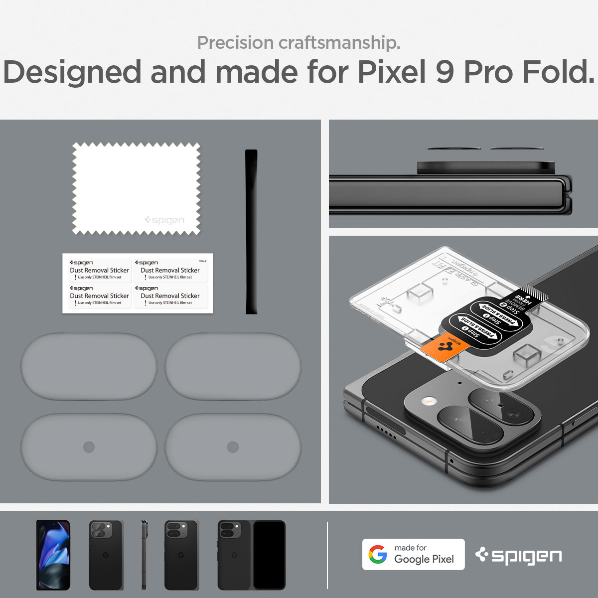 AGL09107 - Pixel 9 Pro Fold Optik EZ Fit Lens Protector in Crystal Clear made for google. Precision craftmanship designed and made for pixel 9 pro fold.