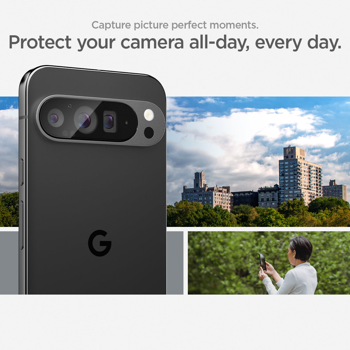 AGL08444 - Pixel 9 Pro Case Optik EZ Fit Lens Protector in Crystal Clear capture picture perfect moments. protect your camera all day every day.