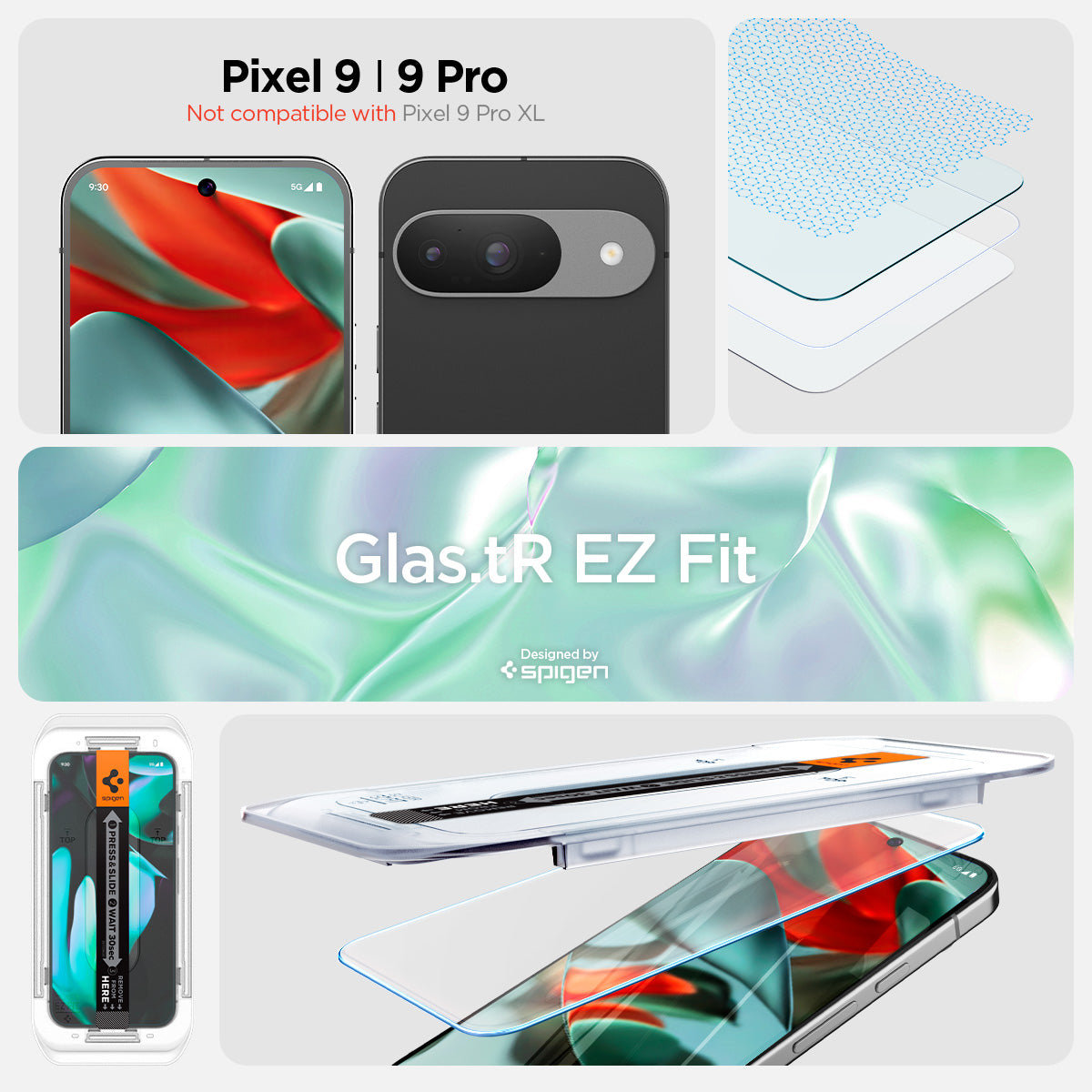 AGL08445 - Pixel 9 Pro XL GLAS.tR EZ Fit in Clear pixel 9,9 pro fold not compatible with pixel fold 9 pro xl. 