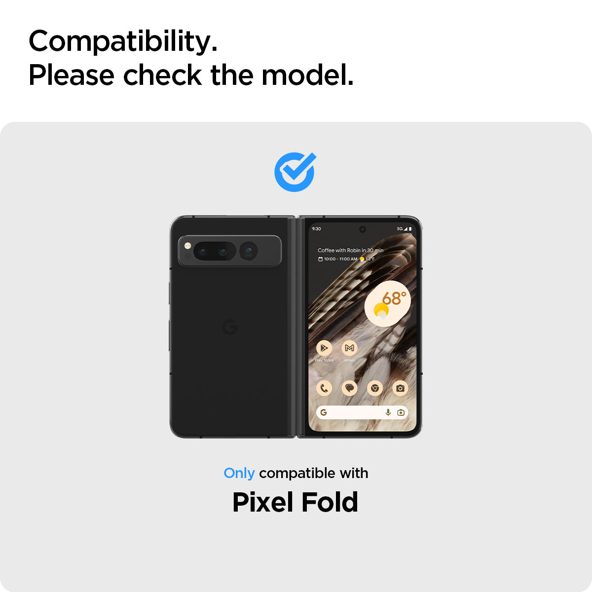 AGL06207 - Google Pixel Fold Optik EZ Fit Lens Protector compatibility. please check the model. Only compatible with pixel fold.