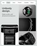 ACS09484 - Pixel Watch 5 (41mm) Rugged Armor Pro Black  showing the unibody design. Sleek profile with all around protection