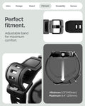 ACS09484 - Pixel Watch 5 (41mm) Rugged Armor Pro Black showing the perfect fitment. Adjustable band for maximum comfort