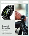 ACS09484 - Pixel Watch 5 (41mm) Rugged Armor Pro Black showing the rugged durability. Raised edges protects against drops and scratches