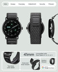 AMP11753 - Pixel Watch 5 (41mm) Athlex Air Active Black Gray multiple product angles showcase the overall design and secure attachment system.
