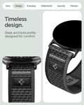 AMP11753 - Pixel Watch 5 (41mm) Athlex Air Active Black Gray close-up view highlighting the woven texture, durable construction, and premium finish.