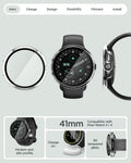ACS11960 - Pixel Watch 5 (41mm) Thin Fit 360 Crystal Clear multiple product views showcase the minimalist design, built-in screen protector, charging compatibility, and precise fit.