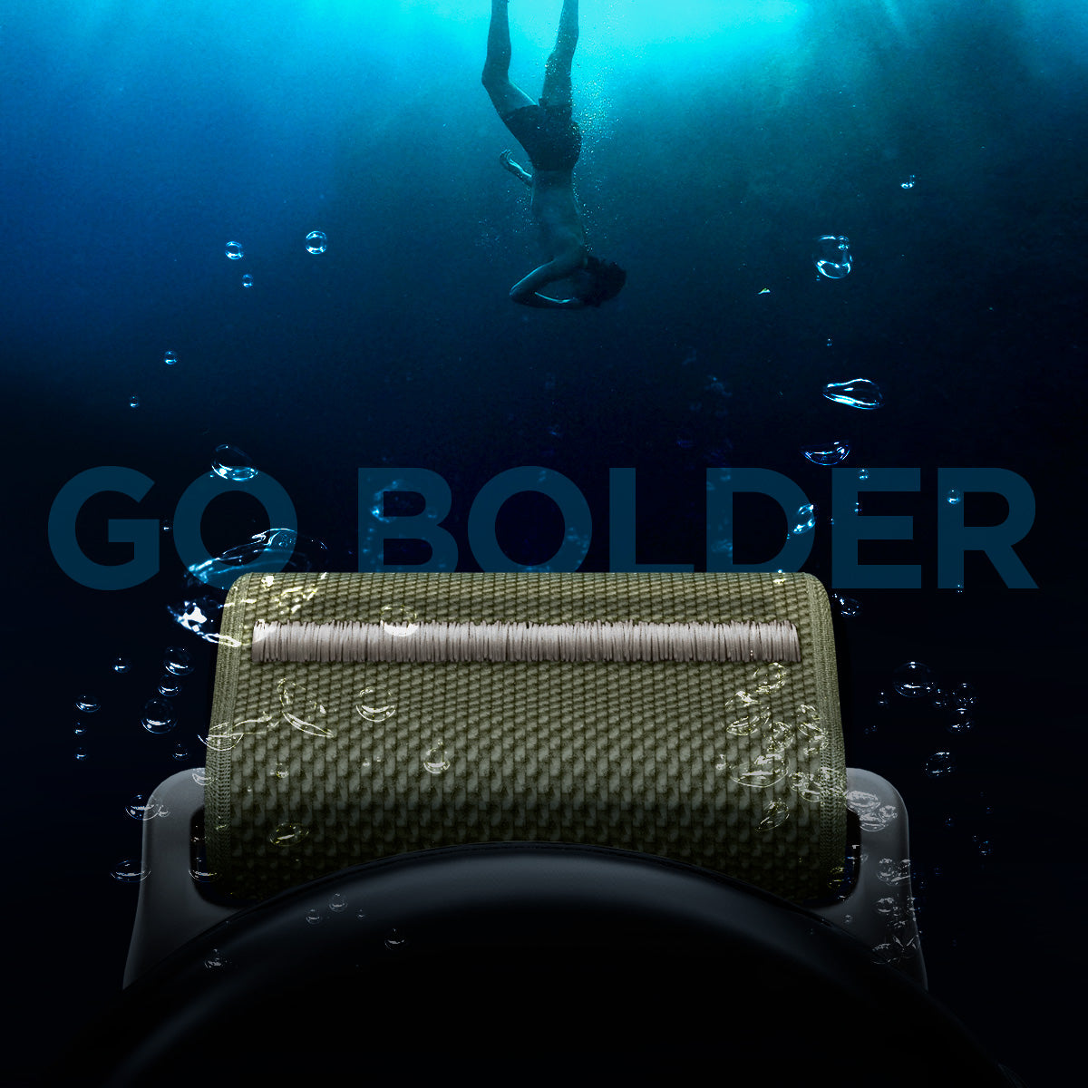 AMP07608 - Pixel Watch Lite Fit in Khaki go bolder. Shows the depths of the sea.