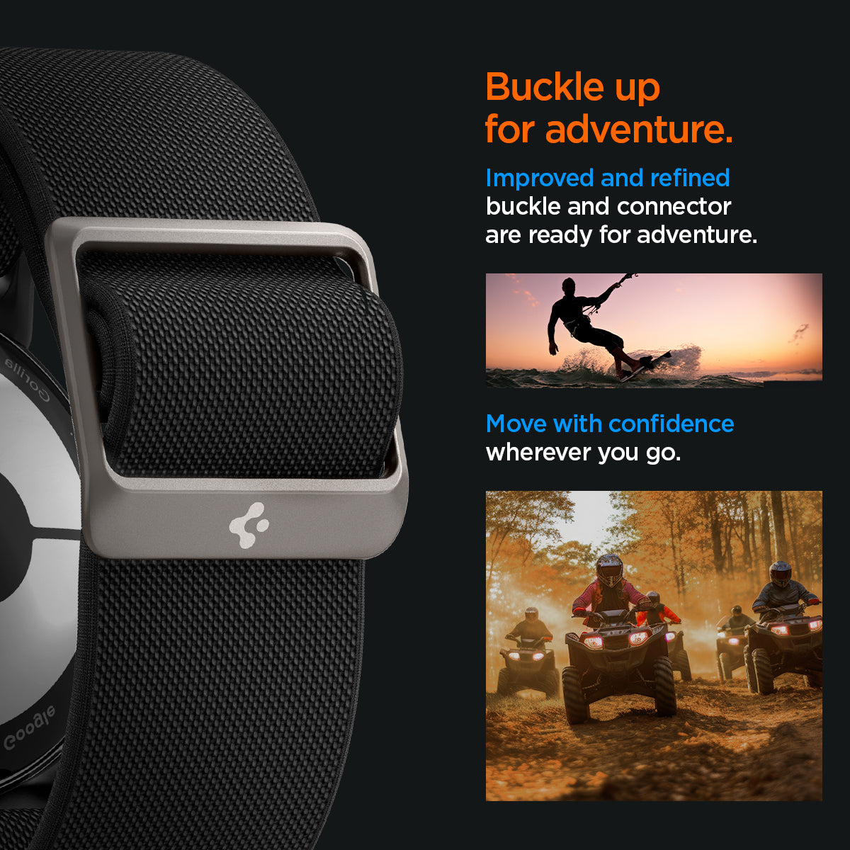 AMP06348 - Pixel Watch 5 (41mm) Lite Fit Black lightweight woven construction provides breathable comfort for all-day wear.