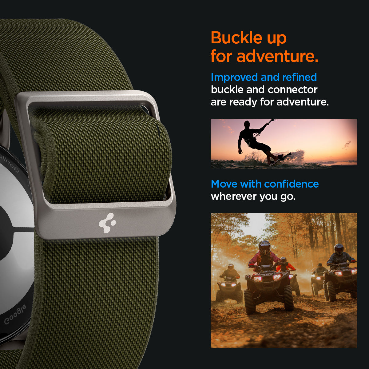 AMP07608 - Pixel Watch 5 (41mm) Lite Fit Khaki lightweight woven construction provides breathable comfort for all-day wear.