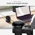 AMP073933 - Pixel Watch Stand Black S355 showing the smart viewing. Sleek and angles design