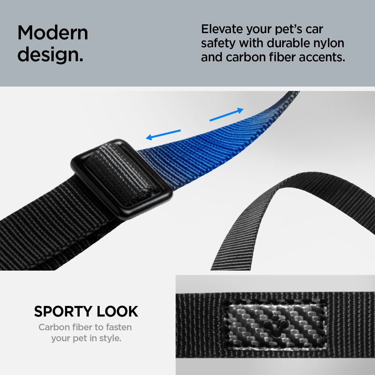 ACP08926 - Pet Car Seatbelt Tether | PS100 in Black showing modern design