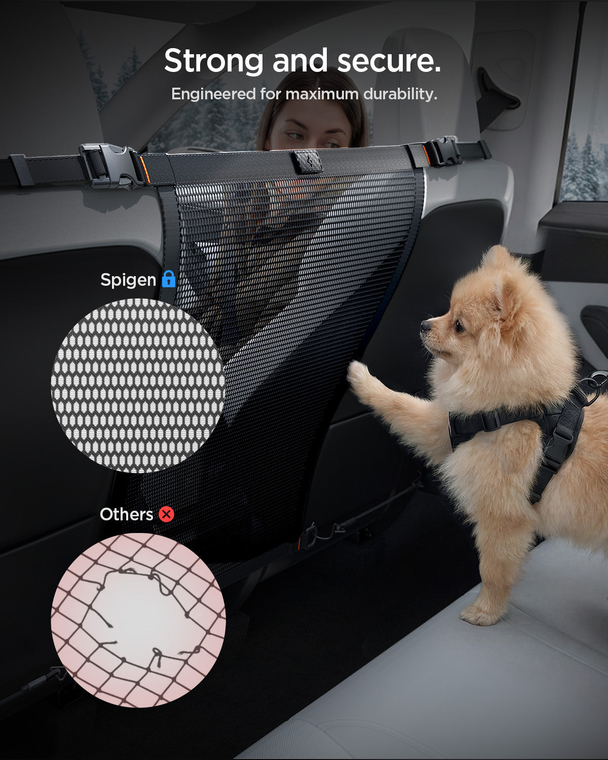 ACP11156 - Pet Car Backseat Barrier | PS200 in Black showing strong and secure