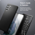ACS02422 - Galaxy S21 Liquid Air Case in matte black showing the match made in heaven. Snug fit for the Galaxy, and just the right amount of grip in your hands