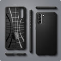 ACS02386 - Galaxy S21 Plus Liquid Air Case in matte black showing the different angles