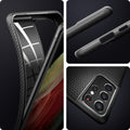 ACS02350 - Galaxy S21 Ultra Liquid Air Case in matte black showing the different angles more focused and zoomed in