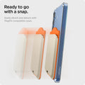 AFA09233 - Galaxy S25 Case MagSafe Card Holder Nano Pop (MagFit) in Orange Beige showing the ready to go with a snap. Easily attach ad detach with MagFit compatible cases