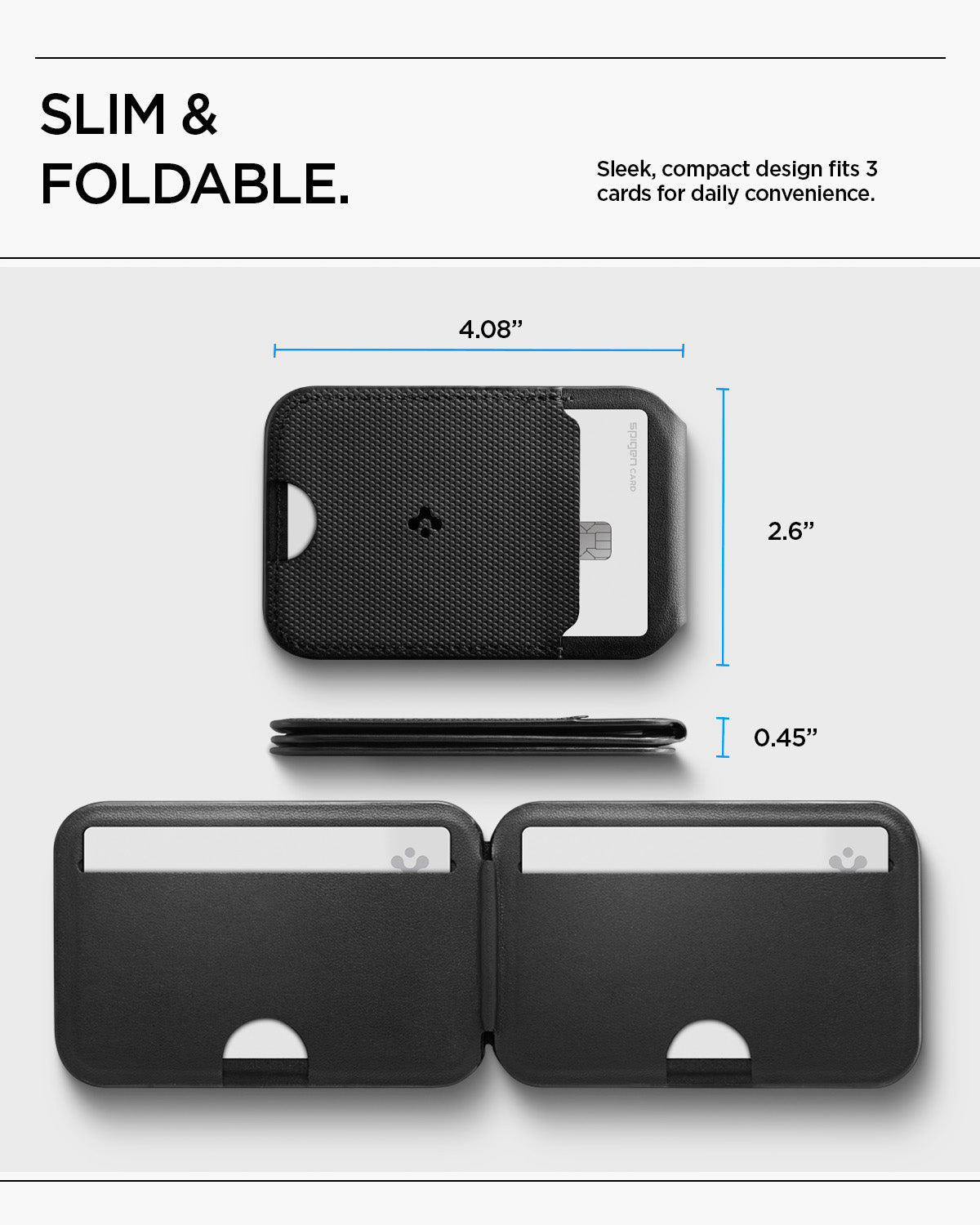 Spigen MagFit iPhone için MagSafe özellikli 3 Kartlı Manyetik Cüzdan Spigen MagFit iPhone için MagSafe özellikli 3 Kartlı Manyetik Cüzdan