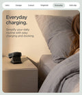 AMP11999 - Fitbit Air Night Stand | S356 in Black showing the charging stand holding a fitness band on a bedside table