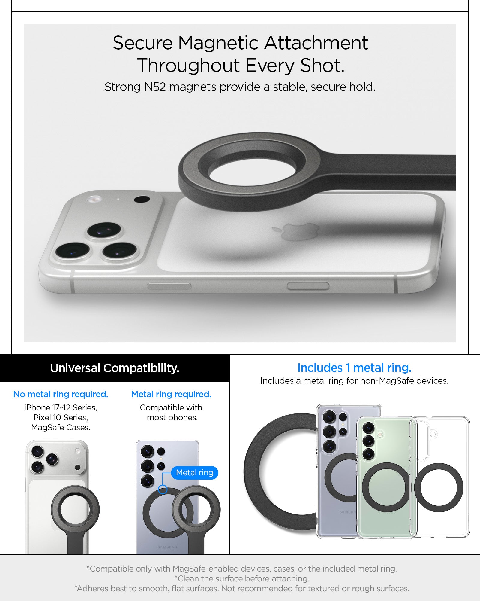 Tripod Selfie Stick (Mag Fit+) | S582W - Spigen.com Official Site Black / In Stock