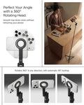 AMP11372 - Selfie Stick | S582W in Black showing perfect your angle with 360 rotating head