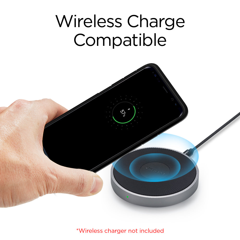 593CS22933 - Galaxy S9 Plus Tough Armor Case in black wireless hare compatible. wireless charger not included.