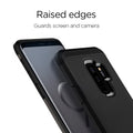 593CS22933 - Galaxy S9 Plus Tough Armor Case in black raised edges. guards screen and camera.