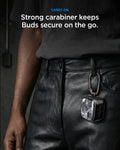 ACS11201 - Galaxy Buds 4 Series - Ultra Hybrid Zero One showing carry on. Strong carabiner keeps buds secure on the go