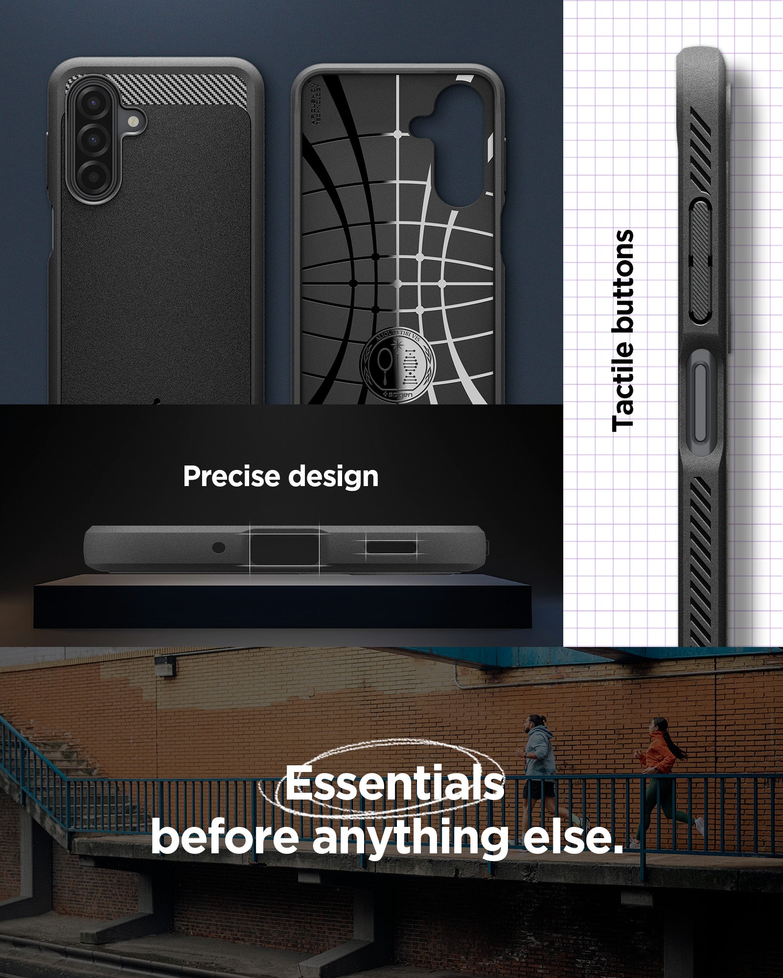 ACS09844 - Galaxy A 17 5G Rugged armor showing the precision design and tactile buttons