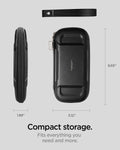 AFA05509 - Rugged Armor® Pro Slim Cable Organizer Bag in black showing the compact storage, fits everything you need and more, length(9.65