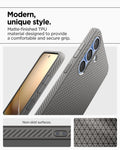 ACS09404 - Galaxy S25 Case Liquid Air in Abyss Green showing the modern unique style. Matte-finished TPU material designed to provide a comfortable and secure grip. Non-skid surfaces