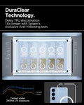 ACS09026 - Galaxy S25 Case Ultra Hybrid S in Clear White showing the DuraClear Technology. Delay TPU discoloration 1.6x longer with Spigen's exclusive Anti-Yellowing tech.