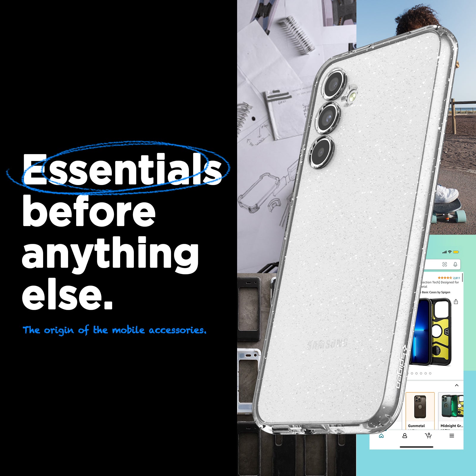 ACS05890 - Galaxy A54 5G Case Liquid Crystal Glitter in Crystal Quartz essentials before anything else. The origin of the mobile accessories.
