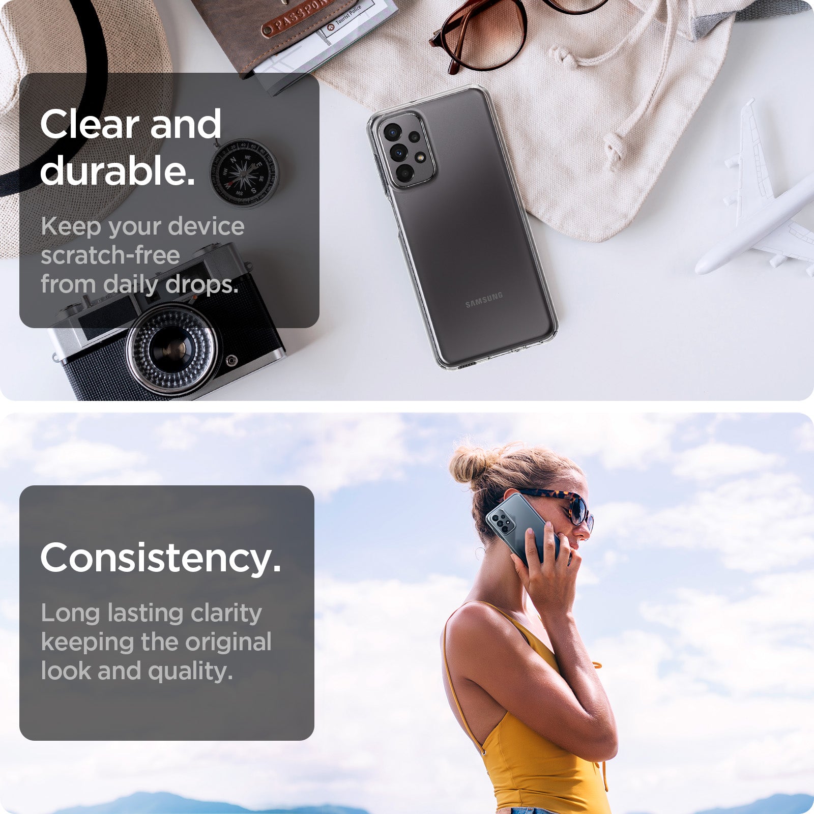 ACS04594 - Galaxy A23 5G Case Liquid Crystal in Crystal Clear clear and durable. Keep your device scratch free from daily drops. Consistency. Long lasting clarity keeping the original look and quality.