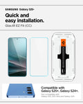 AGL07430 - Galaxy S25 Plus GLAS.tR EZ Fit in Clear showing the quick and easy installation. Compatible with Galaxy S25+, Galaxy S24+ Not compatible with Galaxy S25, S25 Ultra and Galaxy S24