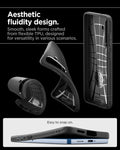 ACS08979 - Galaxy S25 Plus Case Liquid Air in Matte Black showing the aesthetic fluidity design. Smooth, sleek forms crafted from flexible TPU, designed for versatility in various scenarios. East to snap on
