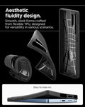 ACS08953 - Galaxy S25 Ultra Case Liquid Air in Matte Black showing the aesthetic fluidity design. Smooth, sleek forms crafted from flexible TPU, designed for versatility in various scenarios. East to snap on