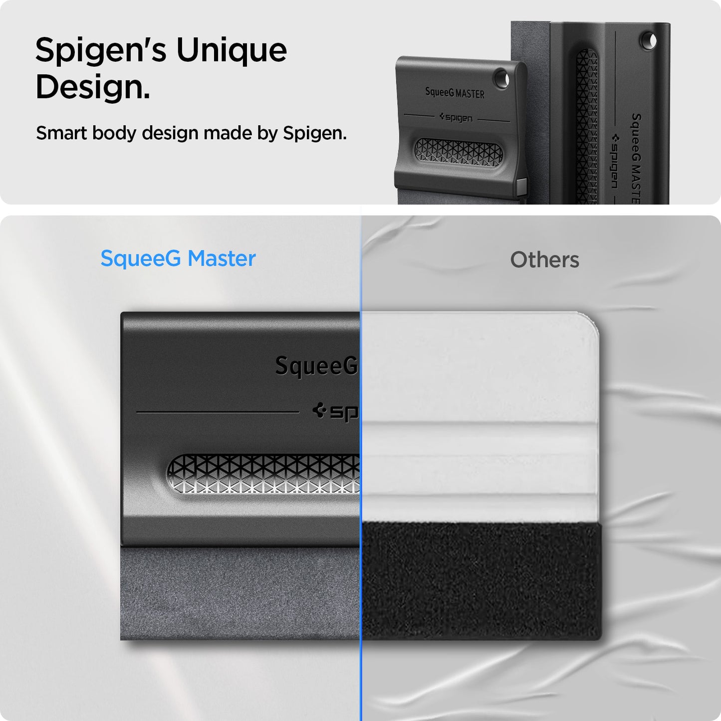 APA06854 - SqueeG Master in black showing Spigen's unique design. Smart body design made by Spigen.