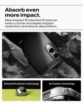 ACS09422 - Galaxy S25 Edge Case Tough Armor AI (MagFit) in Black showing how it absorb even more impact. New Impact Protection Foam on every corner increases impact reduction and shock absorption. Extreme Protection Technology and Air Cushion Technology