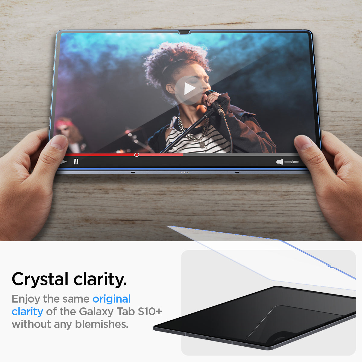 AGL06999 - Galaxy Tab S10+ Screen Protector EZ Fit GLAS.tR crystal clarity. Enjoy the same original clarity without any blemishes.