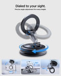 ACP11839 - Spigen STK120 mount ring and arm rotating for precise angle adjustment, with insets showing 360-degree phone rotation and 180-degree tilt