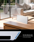 AMP09408 - Starlink Gen 3 Mount | STL310 in White showing the functional style. Place anywhere. Non-slip silicone pads. Keep the Starlink stable on any flat surface
