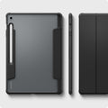 ACS09446 - Galaxy Tab S10 FE+ Case Ultra Hybrid Pro in Black showing the back, side and partial front