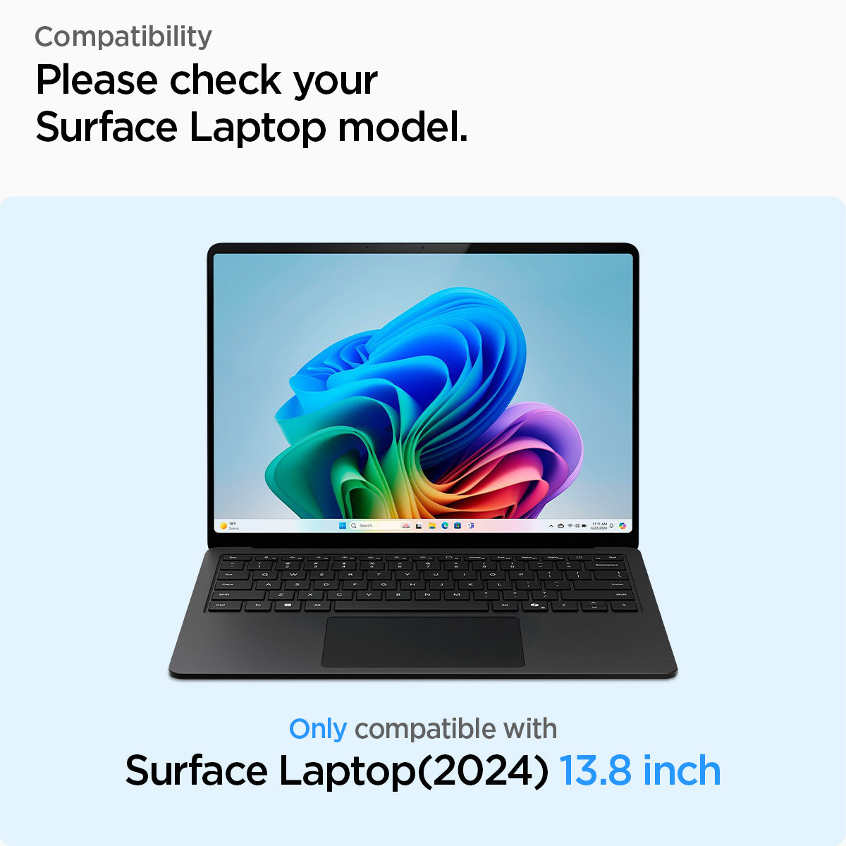 AGL08632 - Microsoft Surface Laptop 13.8-inch (2024) Glas.tR SLIM showing the compatibility only with surface laptop (2024) 13.8 inch