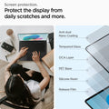 AGL08632 - Microsoft Surface Laptop 13.8-inch (2024) Glas.tR SLIM showing the screen protection, protect the display from daily scratches and more, anti dust nano coating, tempered glass, OCA layer, PET base, silicone resin and release film