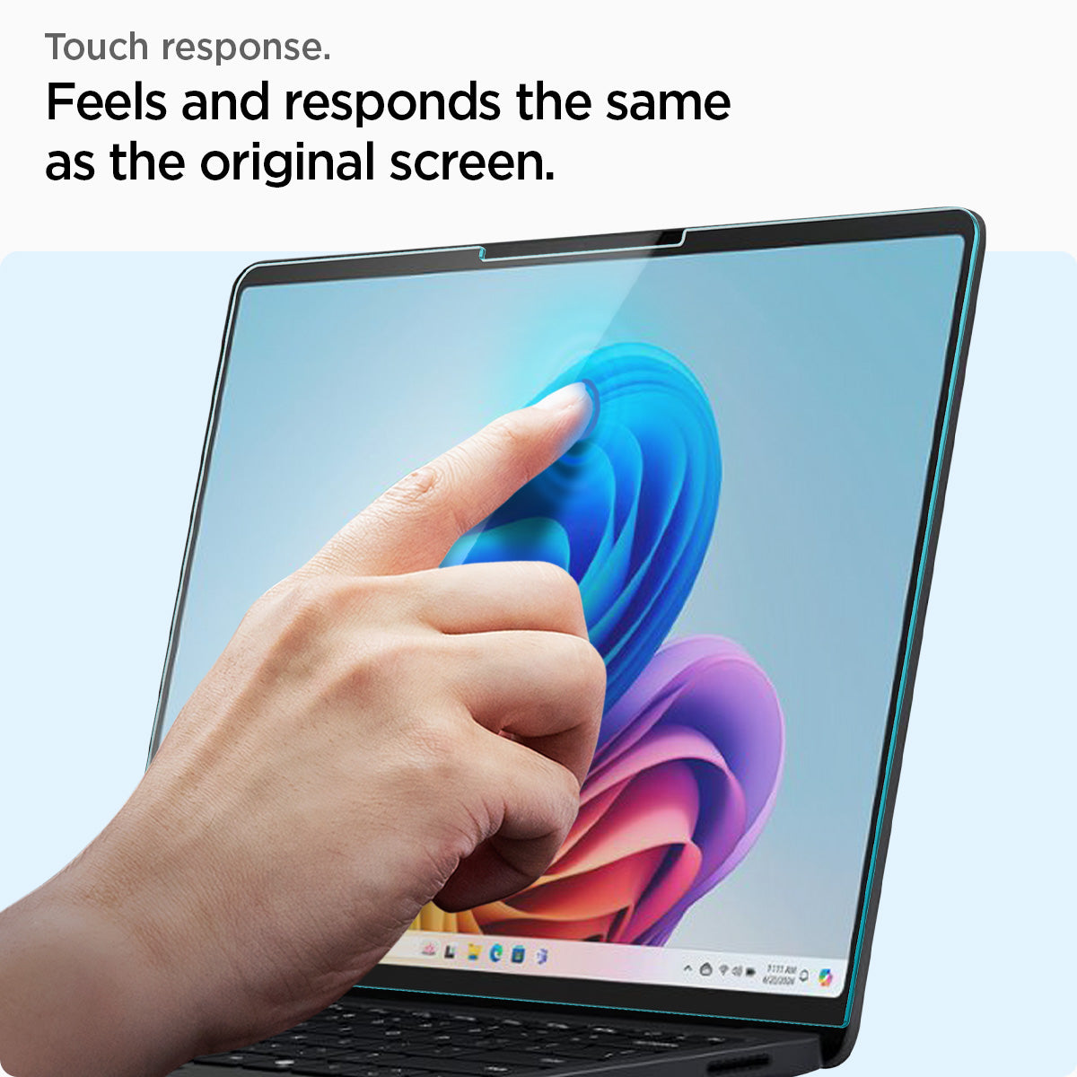 AGL08632 - Microsoft Surface Laptop 13.8-inch (2024) Glas.tR SLIM showing the touch response, feels and responds the same as the original screen