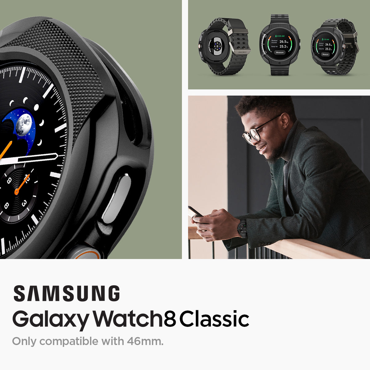 ACS09841 - Galaxy Watch 8 46mm Liquid Air showing only compatible with 46mm