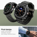 ACS09841 - Galaxy Watch 8 46mm Liquid Air showing front and side angles with lifestyle shot of man wearing the cased watch on wrist